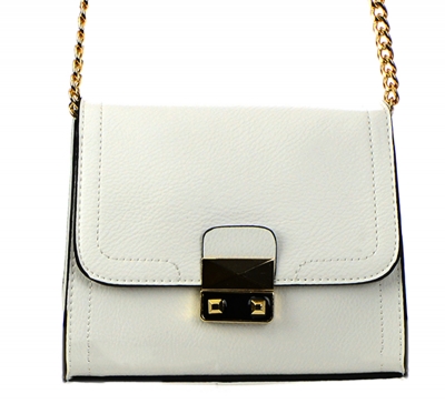 Faux Leather Clutch Purse LS0375 37569 White